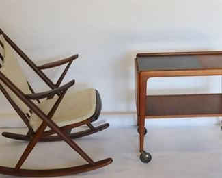 MIDCENTURY Rolling Tea Cart A Mobler Danish