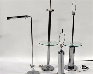 Midcentury Style Chrome Standing Lamps