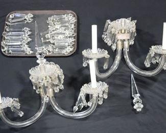 Pair Of Victorian Cut Glass Arm Sconces