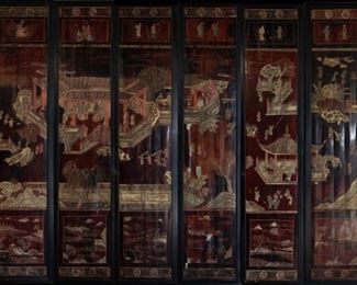 Panel Chinese Screen Mounted As Doors