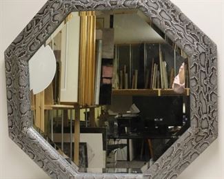 Possibly Karl Springer Vintage Snakeskin Mirror