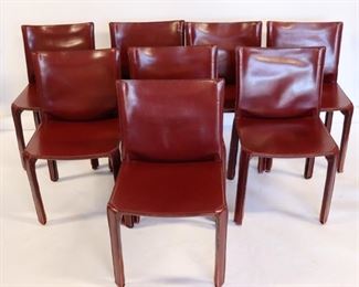 Set Of Mario Bellini Leather Cab Chairs
