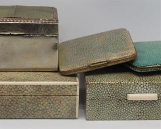 SILVER Assorted Shagreen Decorative Boxes