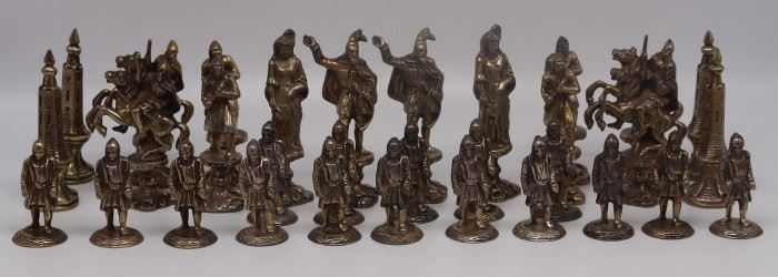SILVER Pc Continental Silver Chess Set