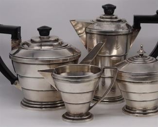 SILVER Pc English Silver Tiered Tea Service