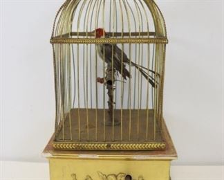 th Century Giltwood Bird Cage Automaton