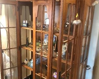 Beautiful Arts and Crafts Style Lighted Display Case  