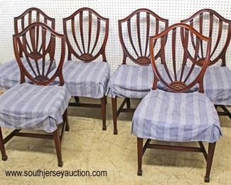  Mahogany “Baker Furniture” Banded and Inlaid Dining Room Table with (3) 17 ½” Leaves and 8 Shield Back Dining Room Chairs (Table 68”x46” opens approximately 120”)

Auction Estimate $400-$800 – Located Inside

  