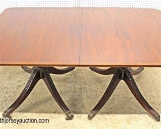  Mahogany “Baker Furniture” Banded and Inlaid Dining Room Table with (3) 17 ½” Leaves and 8 Shield Back Dining Room Chairs (Table 68”x46” opens approximately 120”)

Auction Estimate $400-$800 – Located Inside

  