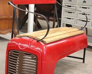  Country Red Tractor Design Metal Bench 
