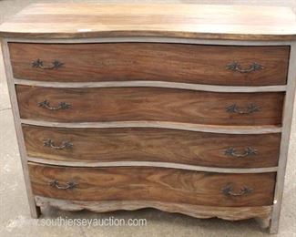  Natural Finish 4 Drawer Serpentine Low Chest 