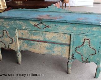  Distressed Art Deco Style Carved Cedar Chest 