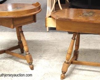  Selection of “Heywood-Wakefield Est. 1826” SOLID Cherry Stenciled Country Tables 
