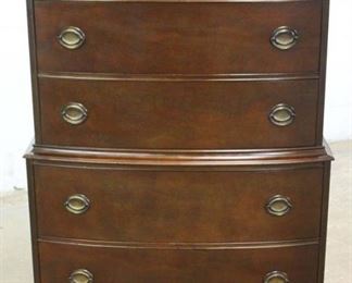  Mahogany Bow Front High Chest and Low Chest 