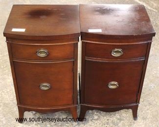  PAIR of Mahogany One Drawer One Door Night Stands 