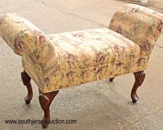  Queen Anne Upholstered Decorator Bench 