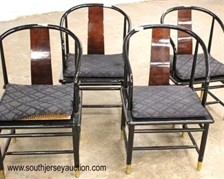  Set of 4 “Henredon Furniture” Cane Seat Barrel Back Chairs 