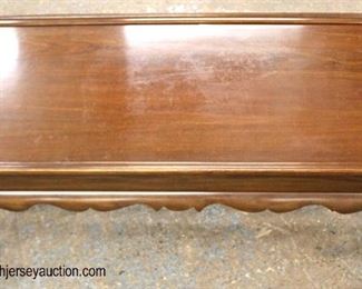  Mahogany Queen Anne Scalloped Carved Stretcher Base Coffee Table 