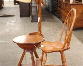  Maple “S. Bent & Bros. Inc. 1867 Gardner Mass.” Chair and Lamp Table 