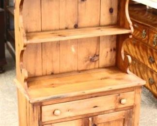  Country Style Pine One Drawer Two Door Hutch 