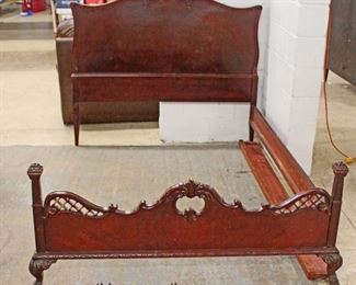 NICE 6 Piece SOLID Mahogany Carved Chinese Chippendale Style Bedroom Set with Full Size Bed 
