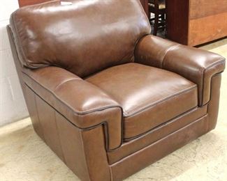 Like New Brown Leather Club Chair 