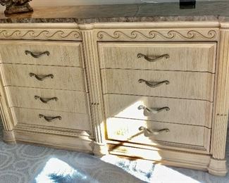 67.5W x 20.5D x 40”H Marble-Top Bernhardt Dresser $350