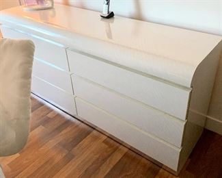 White laminate long & low Dresser $175