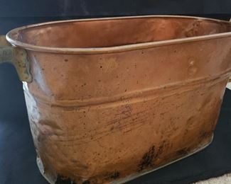 Antique Revere copper wash basin