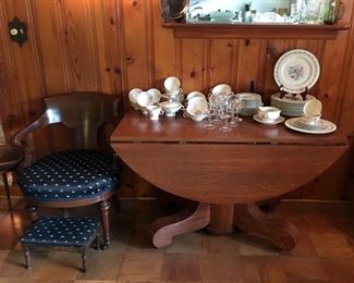 Drop Leaf Table, Upholstered Chair