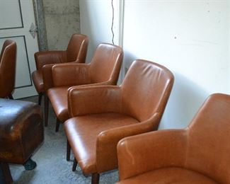 Tobacco colored leather arm chair (set of 6)