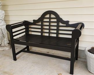 Wooden porch bench