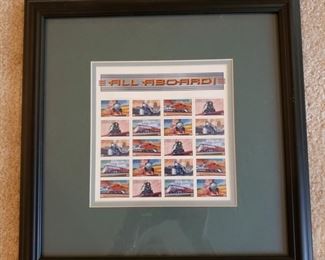 Framed All Aboard stamps