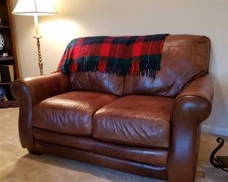 Lane leather settee