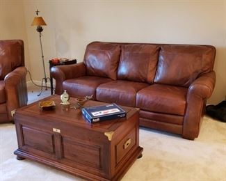 Lane Leather sofa and a trunk/coffee table the clients purchased from me years ago!