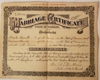 Vintage Marriage Certificate