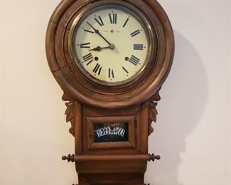 Walnut case regulator clock