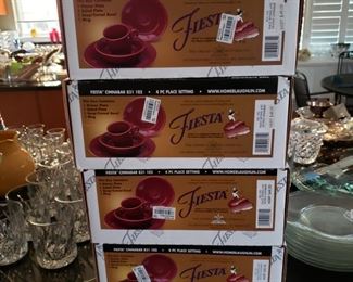 Four boxes of Fiesta china