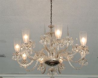 Two large crystal chandeliers
