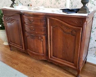 antique French buffet, appr. 70 inches wide by 23 inches deep and 39 1/2 inches tall, needs tlc