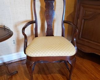 Two mahogany Queen Anne open armchairs