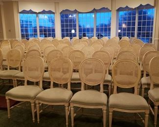 We have plenty of cane back side chairs from the Ballroom but also the window valances are handmade wood