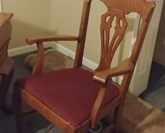 Antique oak chair with claw feet