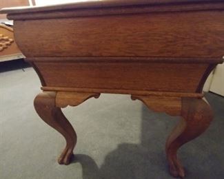 Side view of oak desk