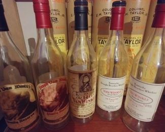 Pappy Van Winkle Collectible Bottles (10, 12, 15, and 20 year aged burbon)