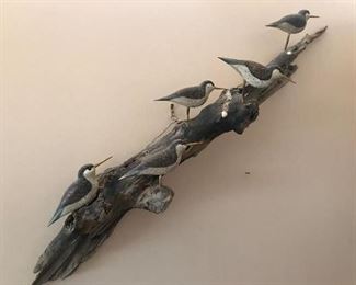 Hand carved shore birds