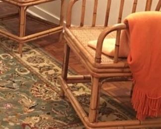 Fab. Pair of Rattan & Cane Seats Chairs