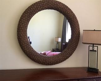 Nautica Huge Woven 50”Round Mirror by
Lexington 