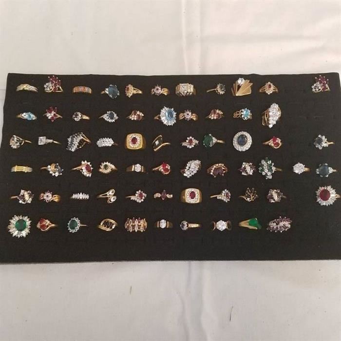 approximately 65 assorted rings