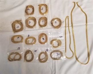 16 necklaces - varying sizes